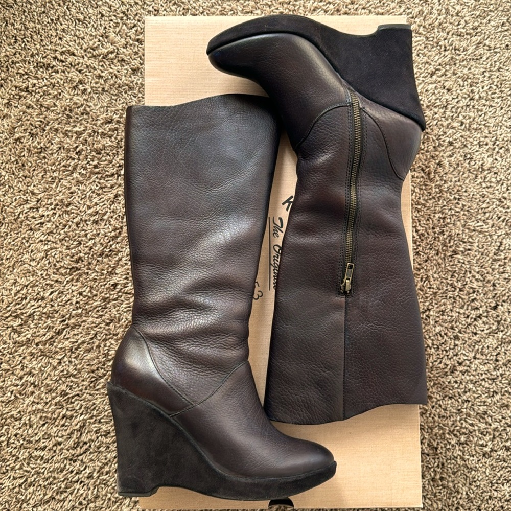 KorkEase Brown leather and suede ALVA Snuff Boot Sz 8 (39)